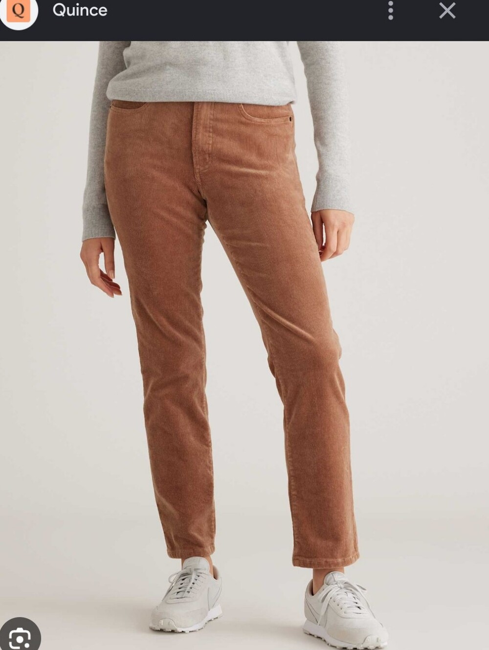 NWT Quince Organic Cotton Women's Straight-Leg Corduroy Pant Warm Brown sz 10.